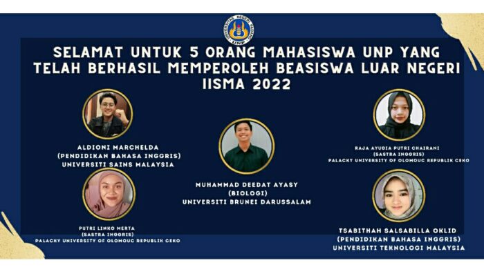 Lima Mahasiswa UNP Dinyatakan lulus IISMA 2022