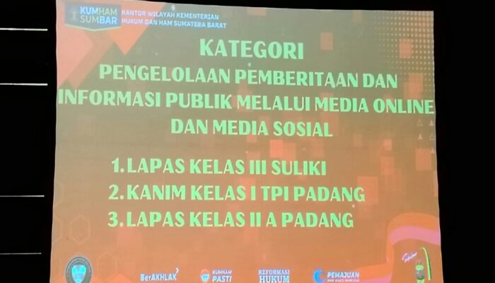 Kalapas Suliki Terbaik 1 Dalam Pemberitaan dan Informasi Publik 2023