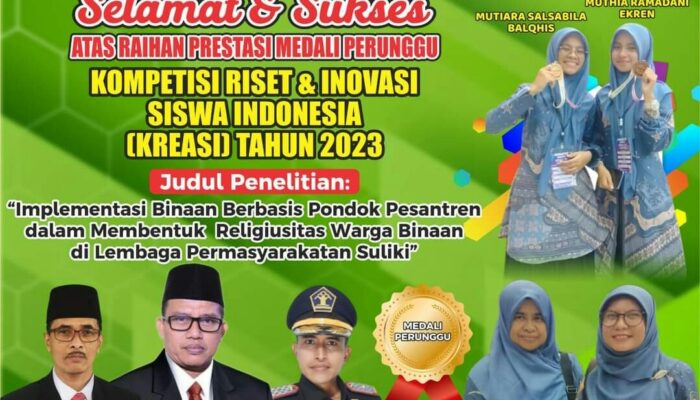 PENELITIAN KREASI 2023, LAPAS SULIKI RAIH MEDALI PERUNGGU