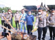 Polres 50 Kota Musnahkan Barang Bukti Ganja 10 Kilo