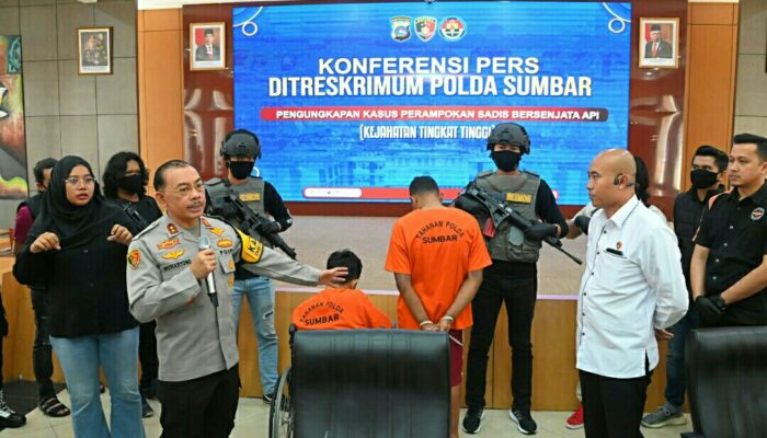 Polda Sumbar Ungkap Kasus Perampokan Bersenjata