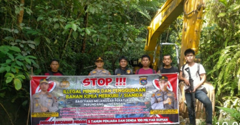 Polres Solsel Sita Excavator Tambang Emas Ilegal