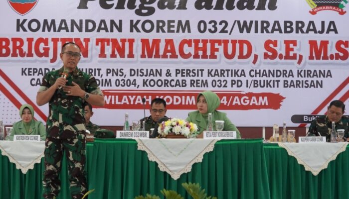 Danrem 032/Wirabraja Tekankan Keharmonisan ke Prajurit Kodim 0304