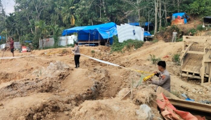 Cegah Tambang Ilegal, Polres Solsel Pasang Police Line di Nagari Abai