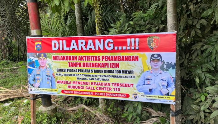 Polsek Sungai Rumbai Larang Tambang Ilegal di Aliran Sungai Batanghari