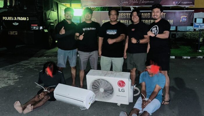 Tim Klewang Tangkap Dua Pencuri AC di Padang, Barang Bukti Diamankan