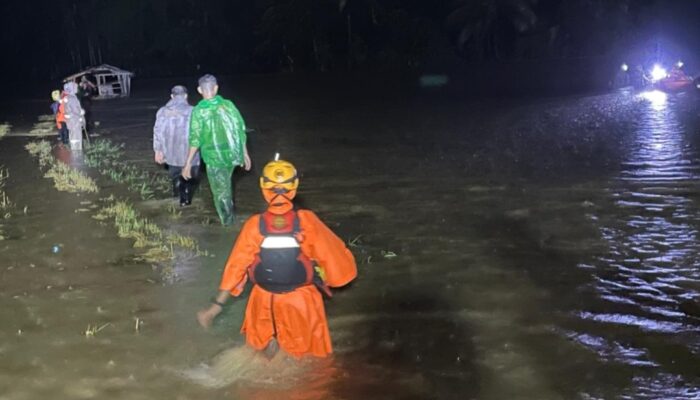 Banjir di Saruaso Tengah Malam, Tim SAR Evakuasi Warga Terjebak Arus Deras