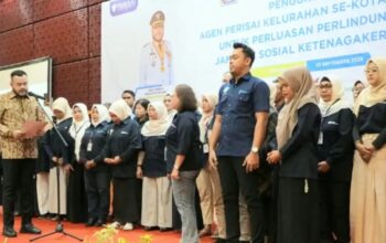 53 Agen PERISAI Padang Dikukuhkan, Perluas Jaminan Sosial Pekerja Rentan