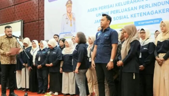 53 Agen PERISAI Padang Dikukuhkan, Perluas Jaminan Sosial Pekerja Rentan